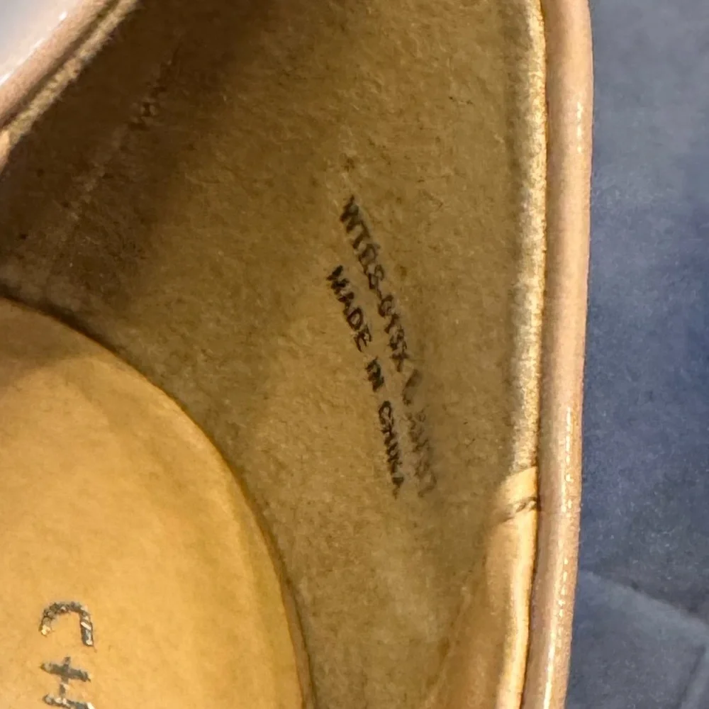 Chinese Laundry nude patent leather platform heel round toe quilted sole sz 6.5 - Picture 7 of 7
